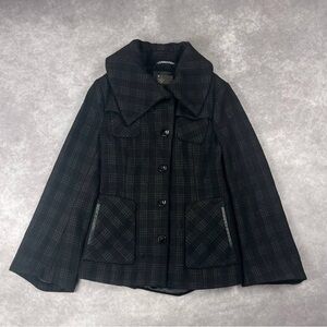 [169] Mackage Plaid Wool Coat Jacket M Size